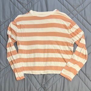 A New Day Blush and Cream Striped Top